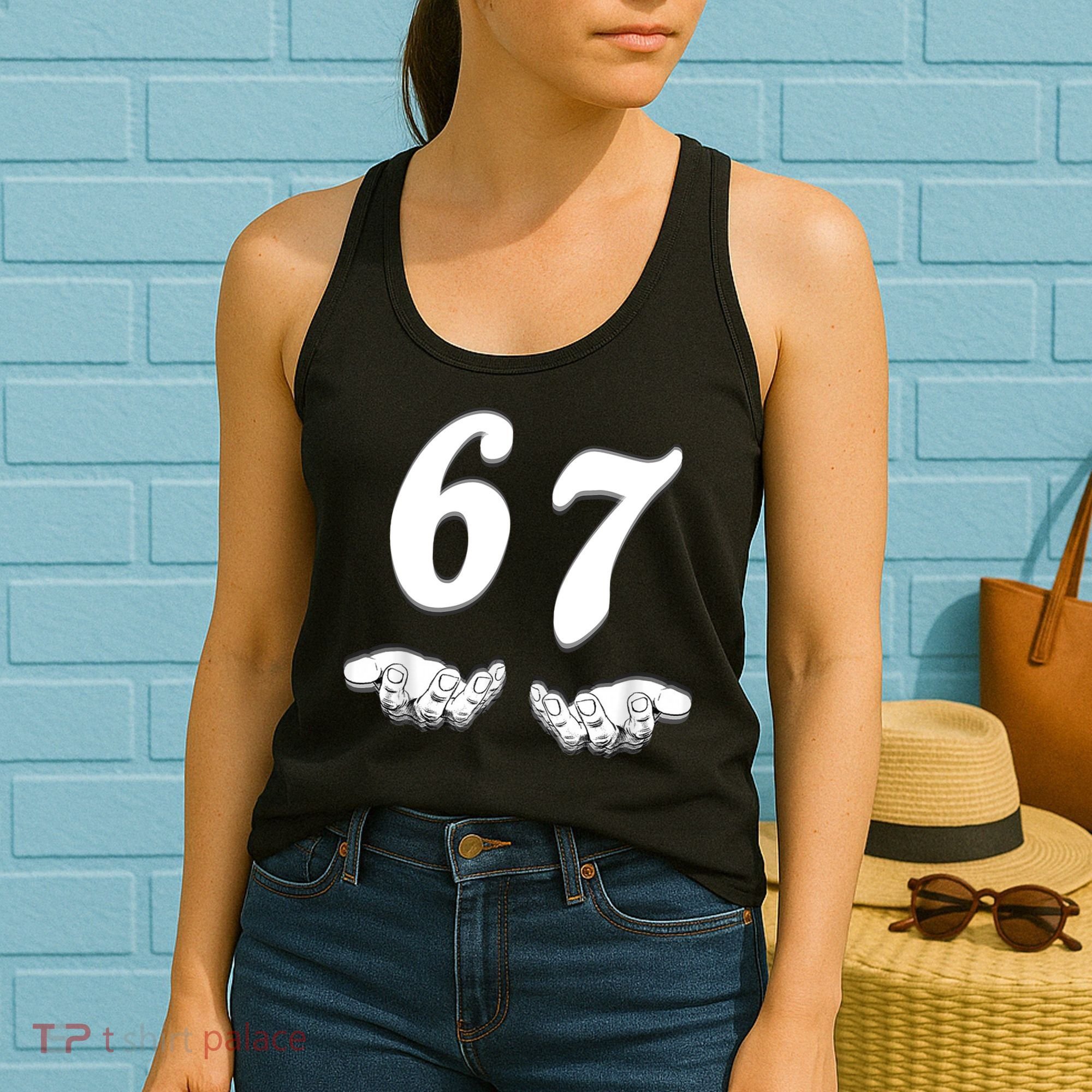 Six Seven 6 7 Meme Gen Alpha Slang Funny Women's Tank Top