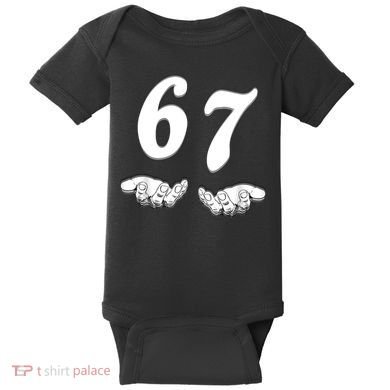 Six Seven 6 7 Meme Gen Alpha Slang Funny Baby Bodysuit