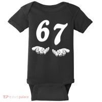 Six Seven 6 7 Meme Gen Alpha Slang Funny Baby Bodysuit thumb 0