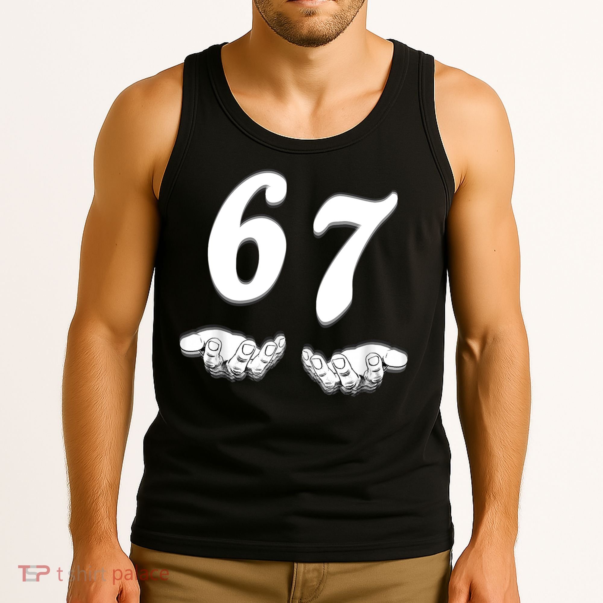 Six Seven 6 7 Meme Gen Alpha Slang Funny Tank Top