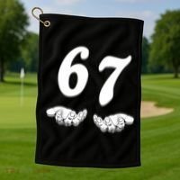Six Seven 6 7 Meme Gen Alpha Slang Funny Golf Towel thumb 1