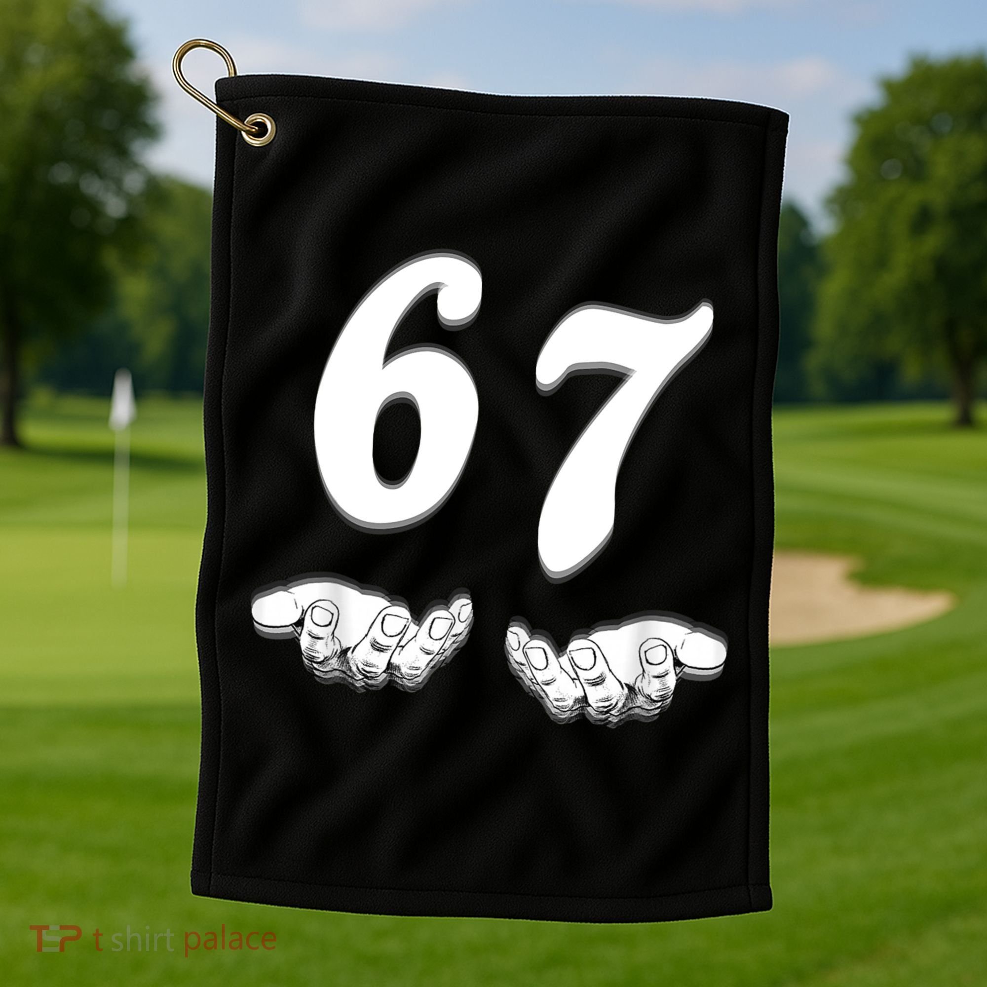 Six Seven 6 7 Meme Gen Alpha Slang Funny Golf Towel