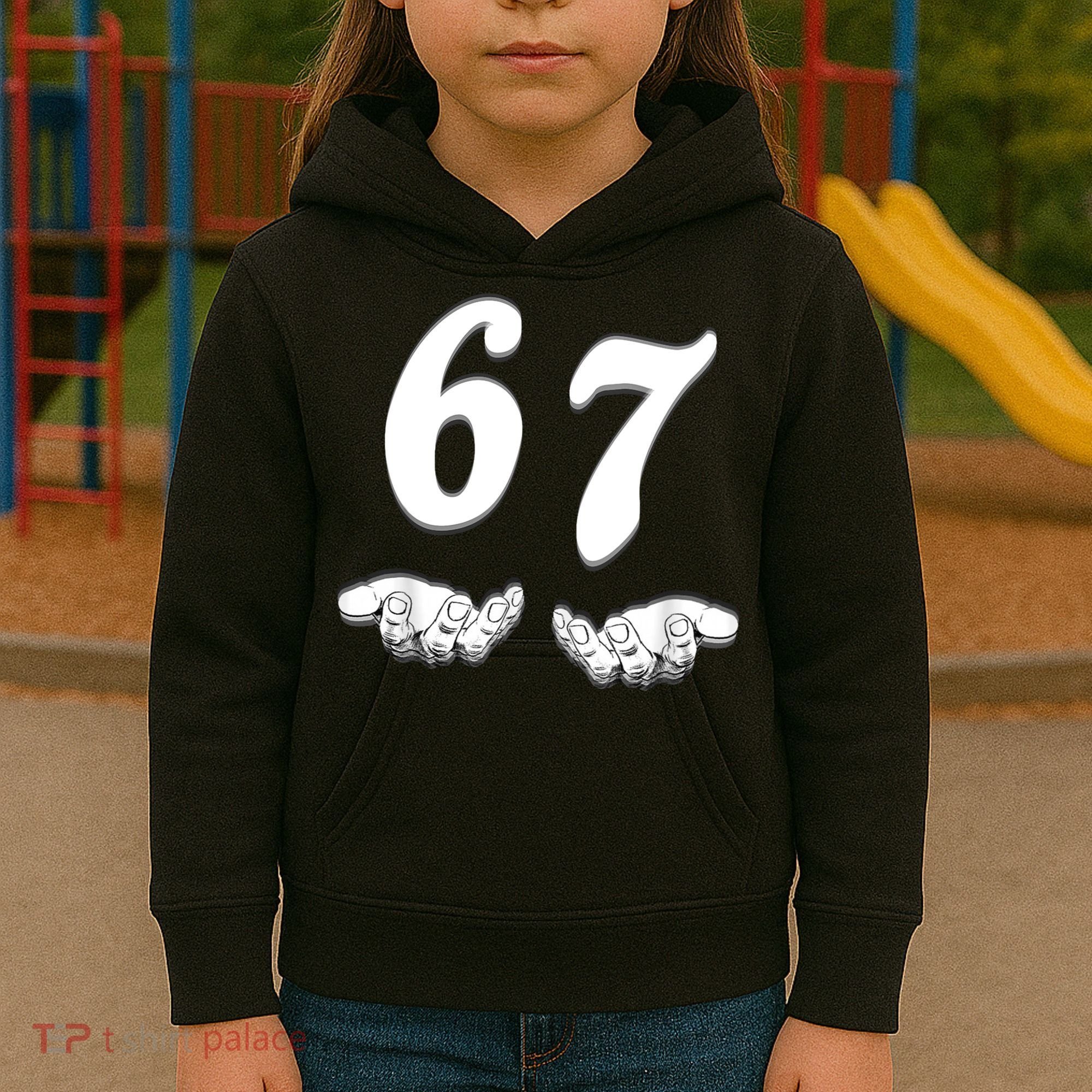 Six Seven 6 7 Meme Gen Alpha Slang Funny Kids Hoodie