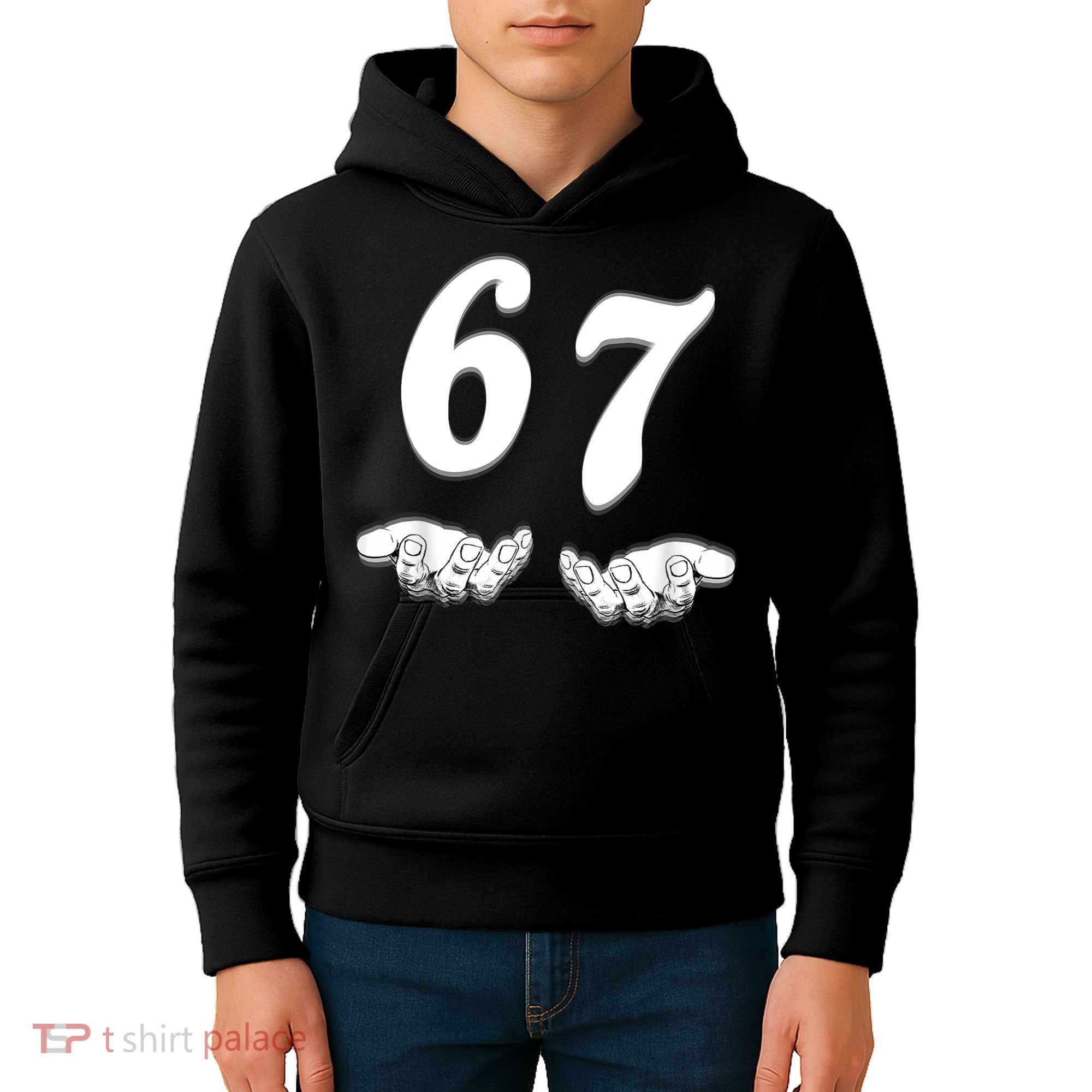 Six Seven 6 7 Meme Gen Alpha Slang Funny Kids Hoodie