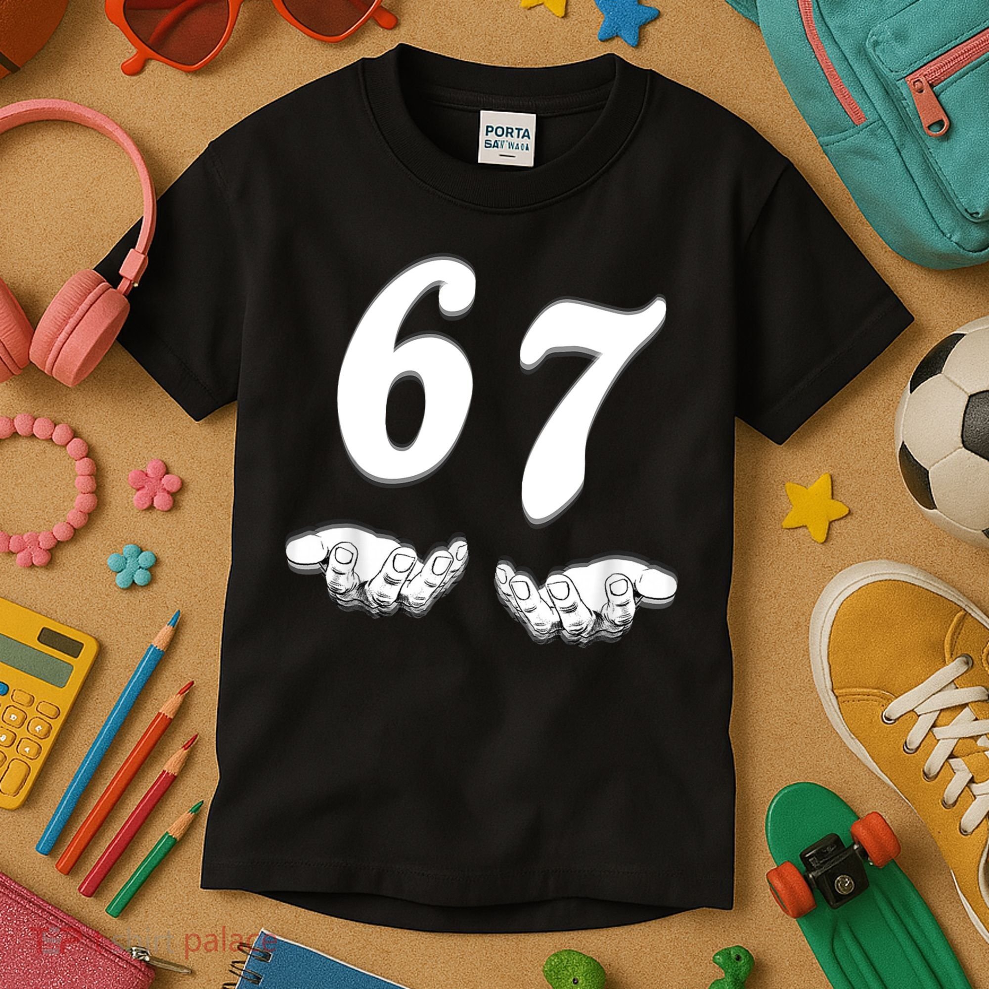 Six Seven 6 7 Meme Gen Alpha Slang Funny Kids T-Shirt