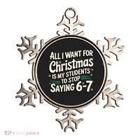 Students Saying 6-7 67 Six Seven Funny Teacher Christmas Ornament thumb 0