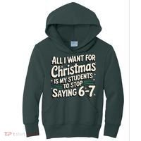 Students Saying 6-7 67 Six Seven Funny Teacher Christmas Kids Hoodie thumb 0