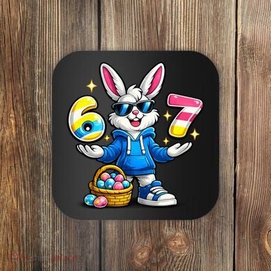 Six Seven 67 Easter 6-7 Bunny Basket Stuffers Coaster