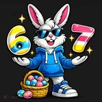 Six Seven 67 Easter 6-7 Bunny Basket Stuffers Women's Hoodie thumb 2