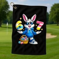 Six Seven 67 Easter 6-7 Bunny Basket Stuffers Golf Towel thumb 1