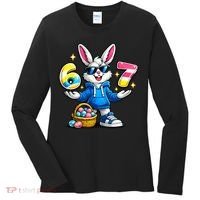 Six Seven 67 Easter 6-7 Bunny Basket Stuffers Women's Long Sleeve Shirt thumb 0