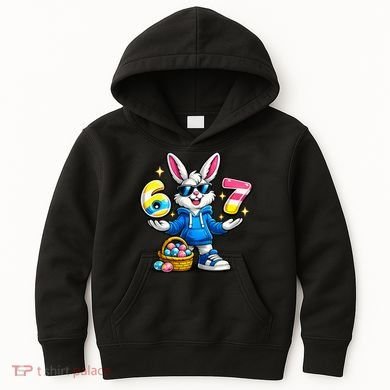 Six Seven 67 Easter 6-7 Bunny Basket Stuffers Kids Hoodie