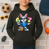 Six Seven 67 Easter 6-7 Bunny Basket Stuffers Kids Hoodie thumb 2