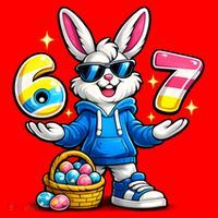 Six Seven 67 Easter 6-7 Bunny Basket Stuffers Santa Hat thumb 1