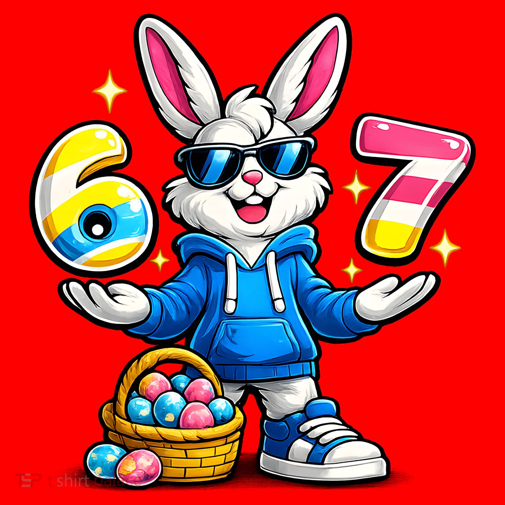 Six Seven 67 Easter 6-7 Bunny Basket Stuffers Santa Hat