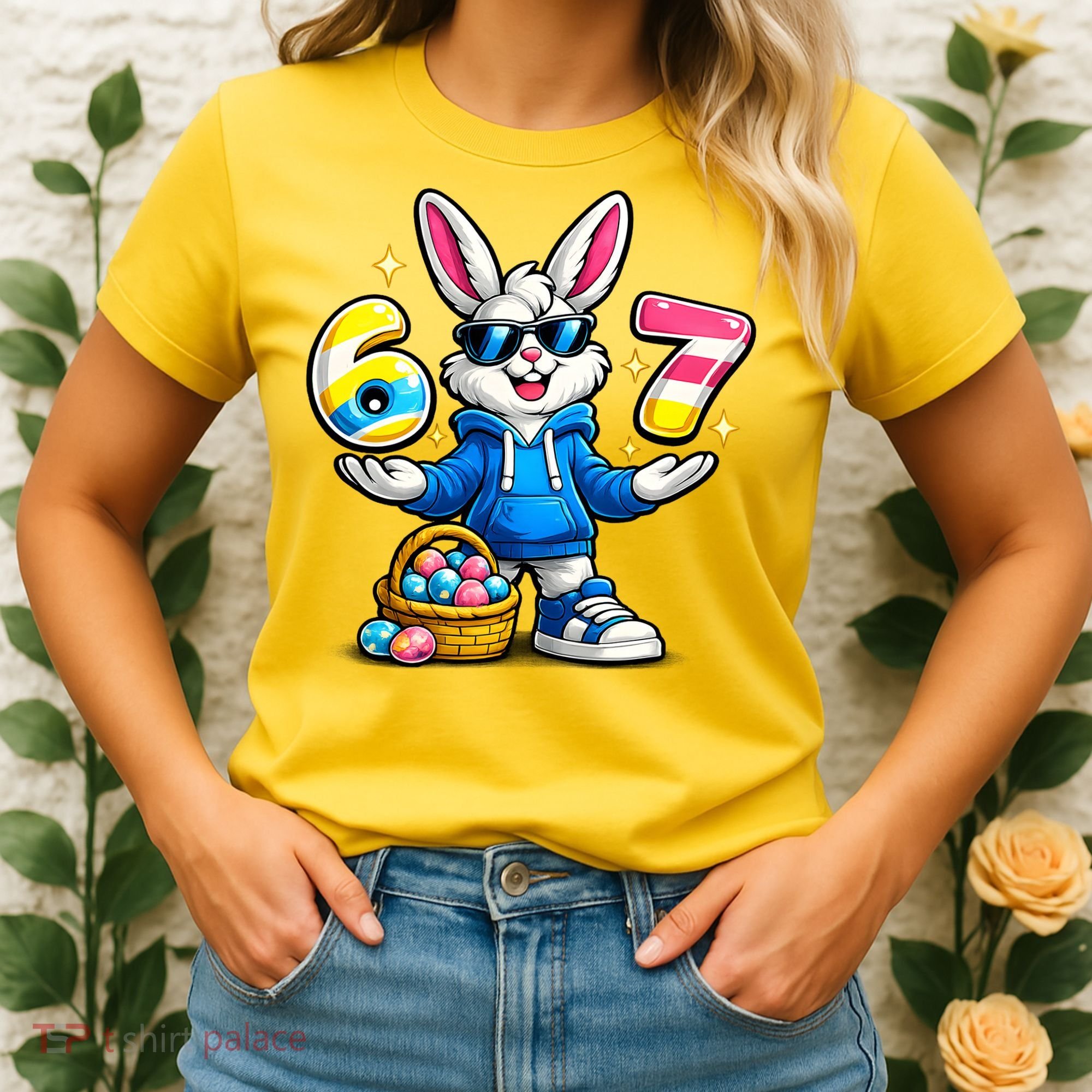 Six Seven 67 Easter 6-7 Bunny Basket Stuffers Women's T-Shirt