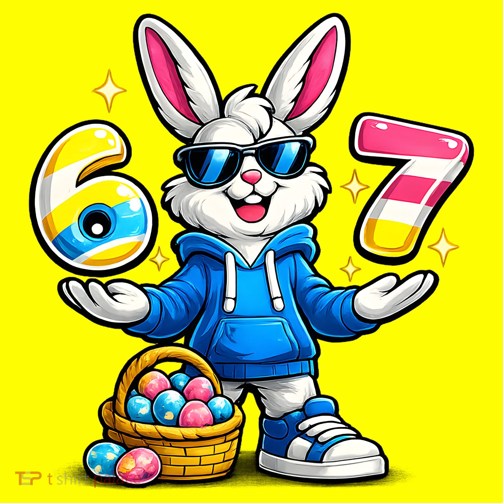 Six Seven 67 Easter 6-7 Bunny Basket Stuffers Women's T-Shirt
