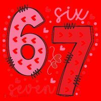 Six Seven 6-7 Valentines Day 67 Meme Santa Hat thumb 1