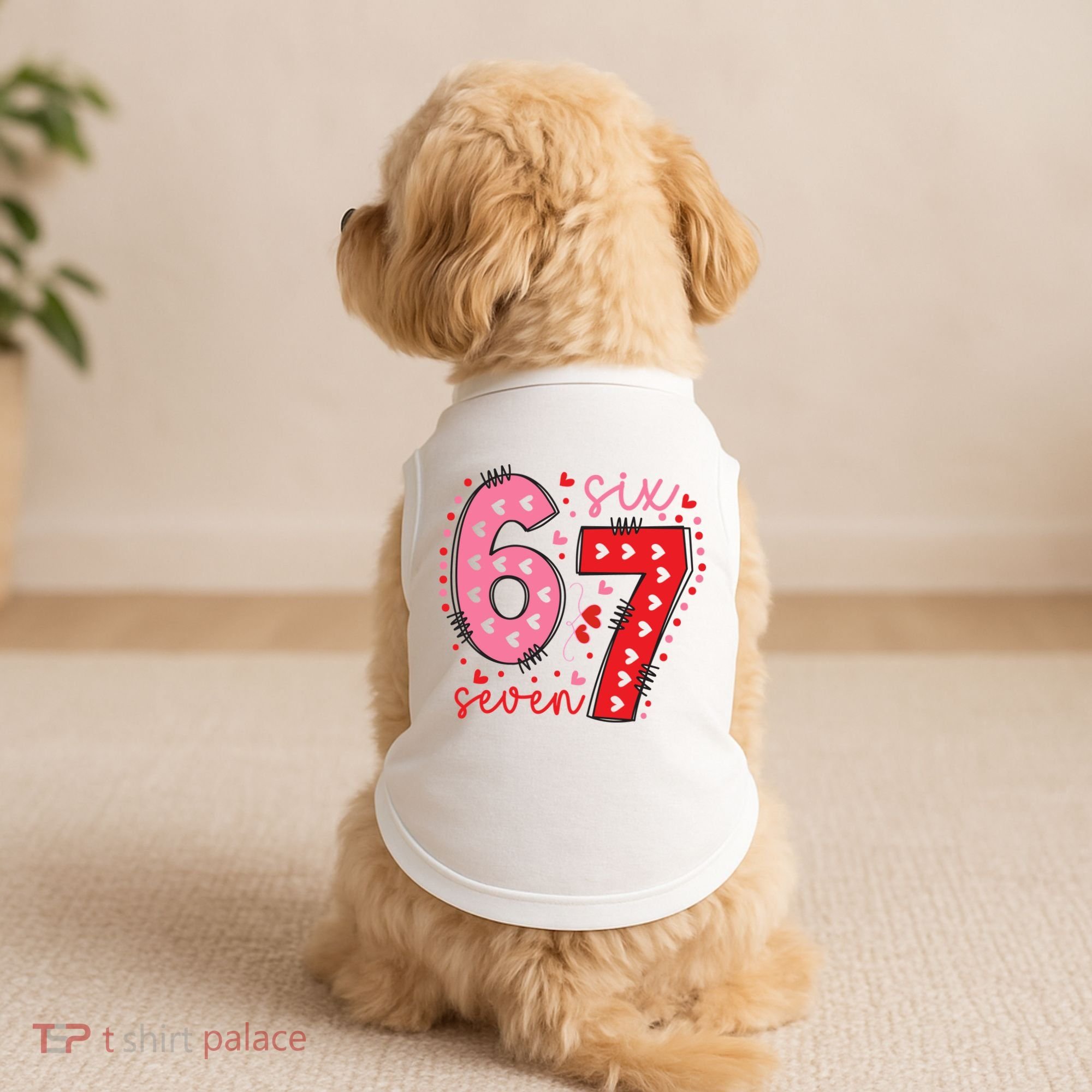 Six Seven 6-7 Valentines Day 67 Meme Doggie Tank
