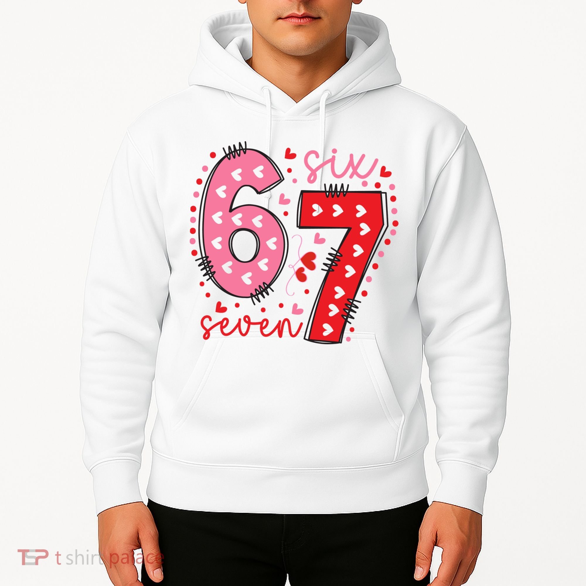 Six Seven 6-7 Valentines Day 67 Meme Hoodie