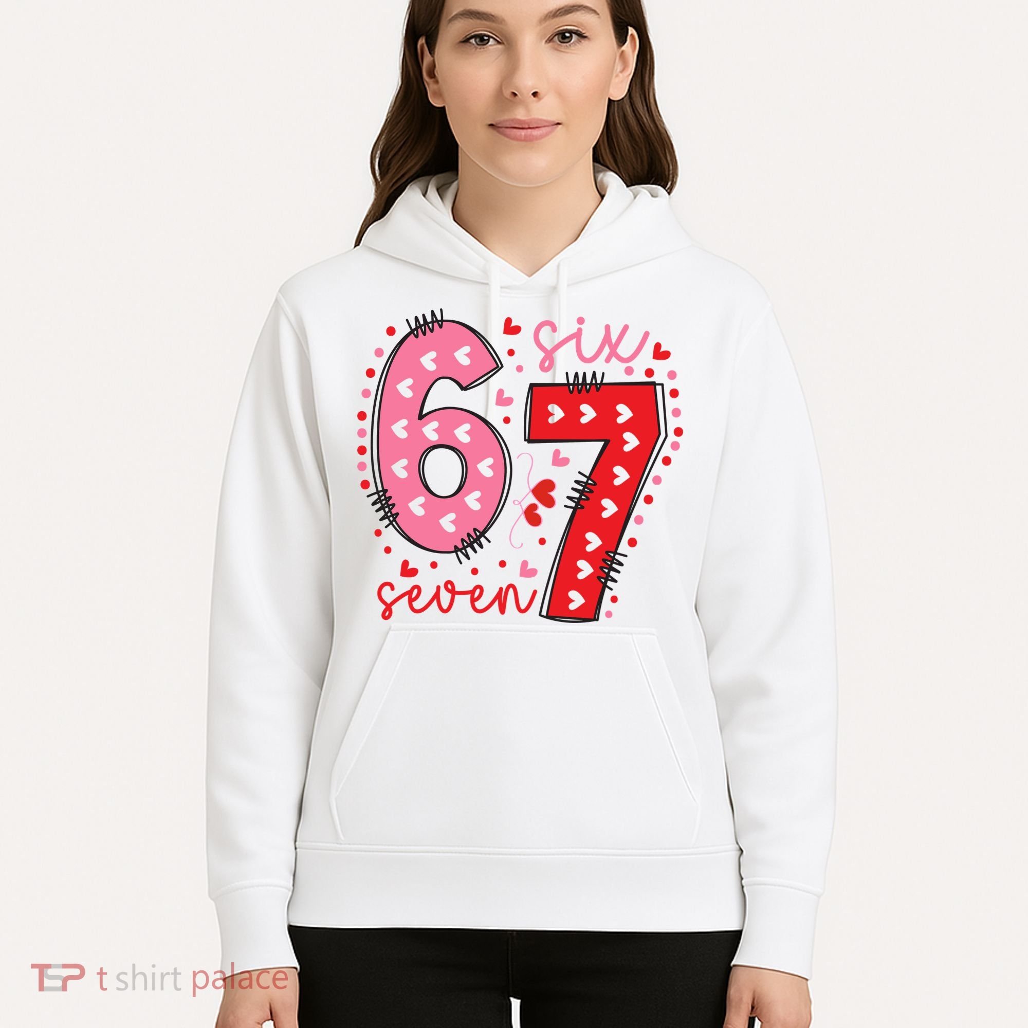 Six Seven 6-7 Valentines Day 67 Meme Hoodie
