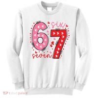 Six Seven 6-7 Valentines Day 67 Meme Sweatshirt thumb 0