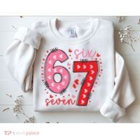 Six Seven 6-7 Valentines Day 67 Meme Sweatshirt thumb 2