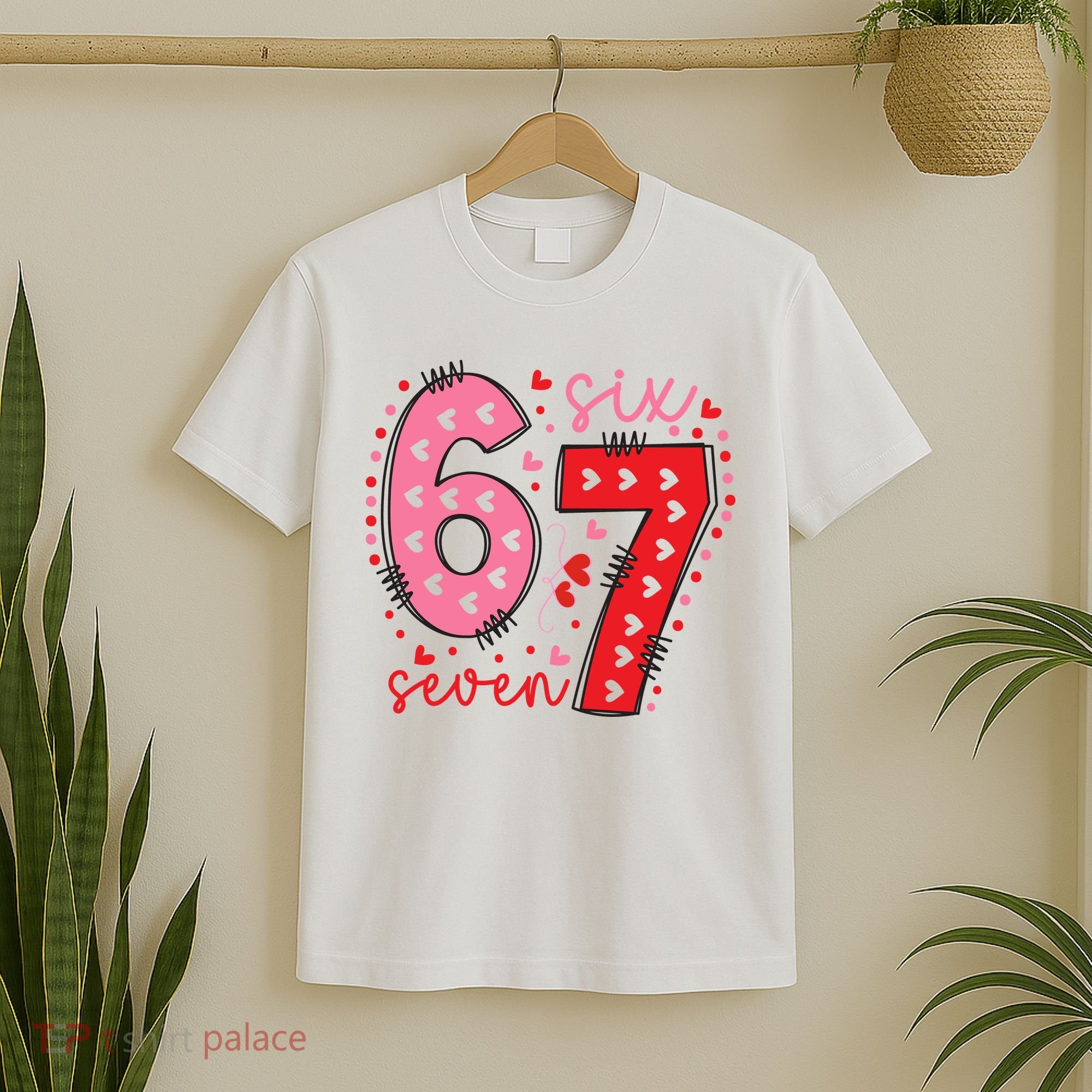 Six Seven 6-7 Valentines Day 67 Meme T-Shirt