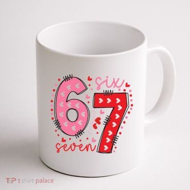Six Seven 6-7 Valentines Day 67 Meme Coffee Mug back