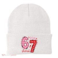 Six Seven 6-7 Valentines Day 67 Meme Beanie thumb 0