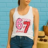 Six Seven 6-7 Valentines Day 67 Meme Women's Tank Top thumb 2