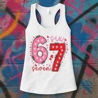 Six Seven 6-7 Valentines Day 67 Meme Women's Tank Top thumb 3