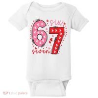 Six Seven 6-7 Valentines Day 67 Meme Baby Bodysuit thumb 0