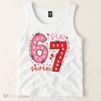 Six Seven 6-7 Valentines Day 67 Meme Tank Top thumb 2
