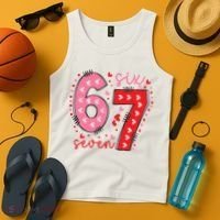 Six Seven 6-7 Valentines Day 67 Meme Tank Top thumb 4