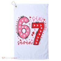 Six Seven 6-7 Valentines Day 67 Meme Golf Towel thumb 0