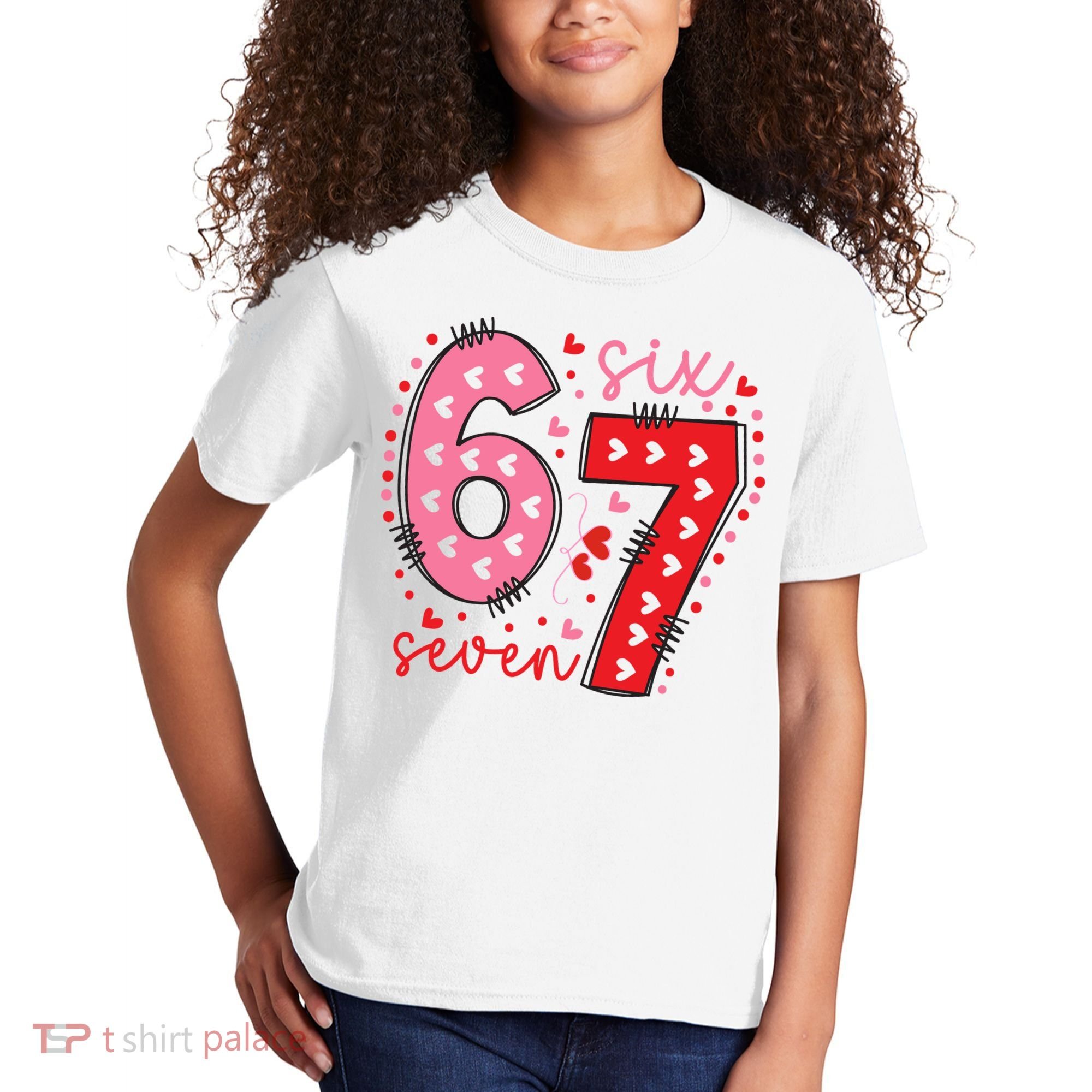 Six Seven 6-7 Valentines Day 67 Meme Kids T-Shirt