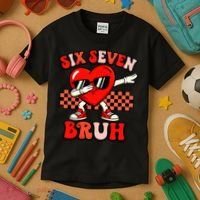 Six Seven 67 Meme Cool Valentine’s Day 6-7 Kids T-Shirt thumb 3