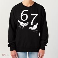Six Seven 67 6-7 Kids 67 Meme Hands Funny Women's Sweatshirt thumb 0