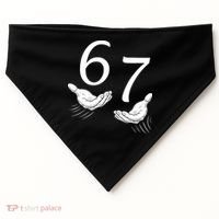 Six Seven 67 6-7 Kids 67 Meme Hands Funny USA-Made Doggie Bandana thumb 0