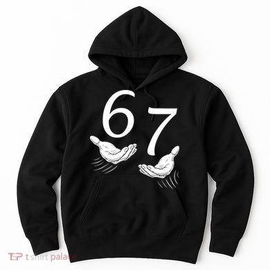 Six Seven 67 6-7 Kids 67 Meme Hands Funny Hoodie