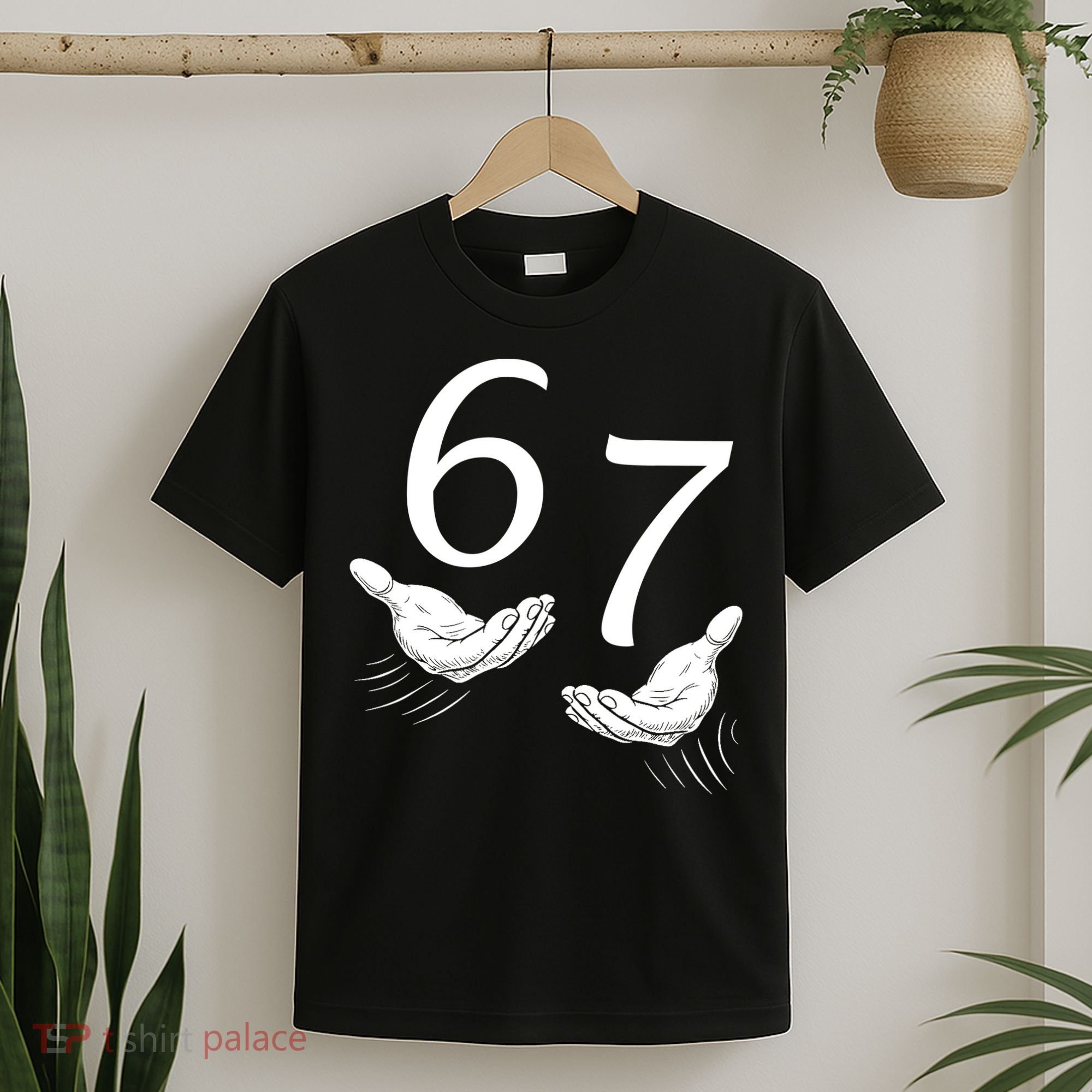 Six Seven 67 6-7 Kids 67 Meme Hands Funny T-Shirt