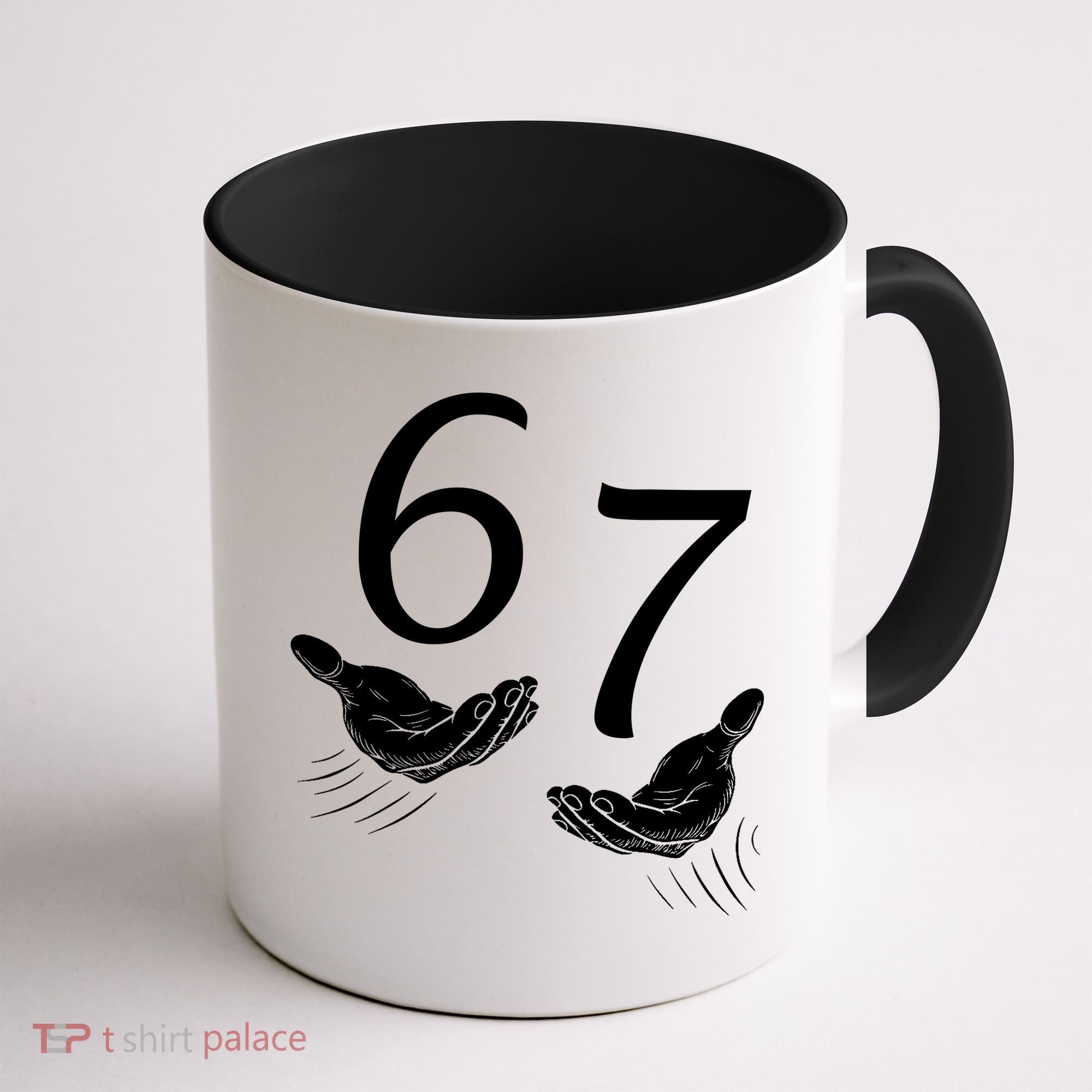Six Seven 67 6-7 Kids 67 Meme Hands Funny Coffee Mug