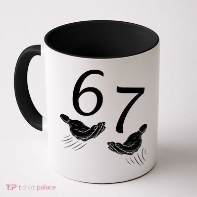Six Seven 67 6-7 Kids 67 Meme Hands Funny Coffee Mug