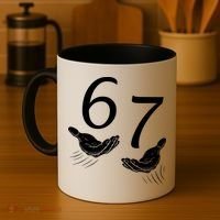 Six Seven 67 6-7 Kids 67 Meme Hands Funny Coffee Mug thumb 4