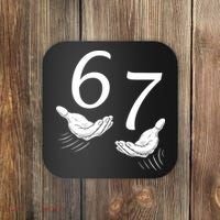 Six Seven 67 6-7 Kids 67 Meme Hands Funny Coaster thumb 0