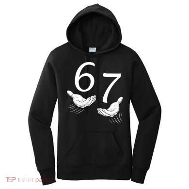 Six Seven 67 6-7 Kids 67 Meme Hands Funny Women's Hoodie