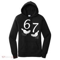 Six Seven 67 6-7 Kids 67 Meme Hands Funny Women's Hoodie thumb 0