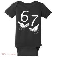 Six Seven 67 6-7 Kids 67 Meme Hands Funny Baby Bodysuit thumb 0