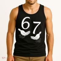 Six Seven 67 6-7 Kids 67 Meme Hands Funny Tank Top thumb 3